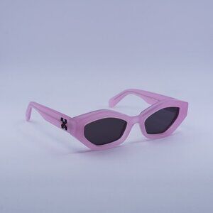 Off-White OERI144 HILO 3007 Sunglasses Pink Cat Eye Frame, Grey Lenses